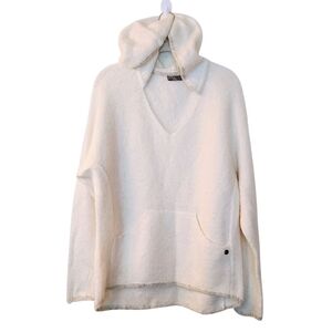 Women's Prana Shine On Sweater Hoodie White With Gray Accents Size Medium